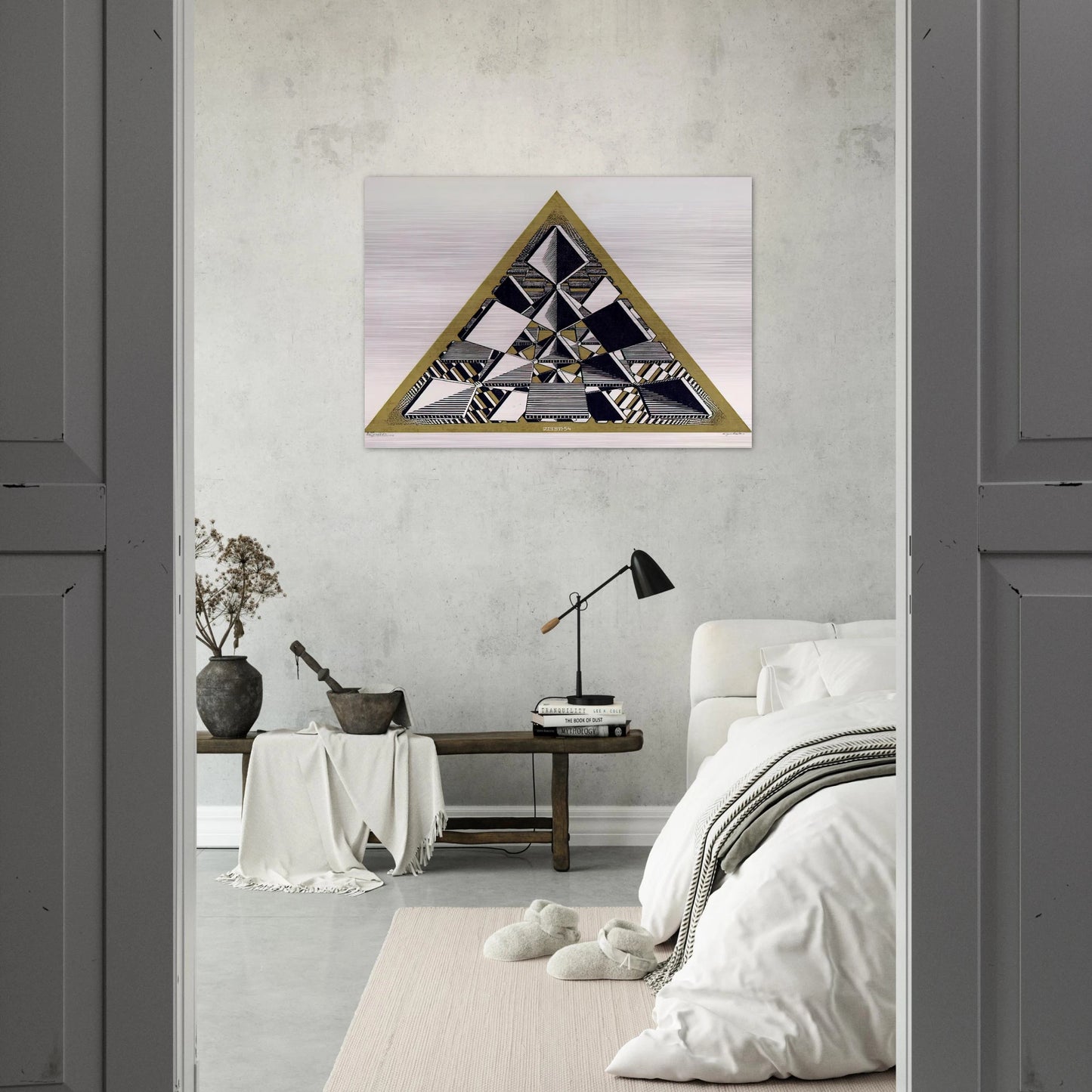 THREE INTERSECTING PLANES COLOUR - MC Escher Brushed Aluminum Print - 70x100 cm / 28x40 inches | MC Escher Aluminum Print | MC Escher Prints