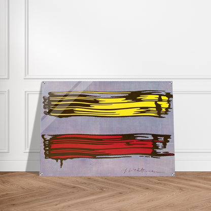 YELLOW AND RED BRUSHSTROKES 1966 - Roy Lichtenstein Acrylic Print - 70x100 cm / 28x40″ inches | Roy Lichtenstein Wall Art | Roy Lichtenstein Prints