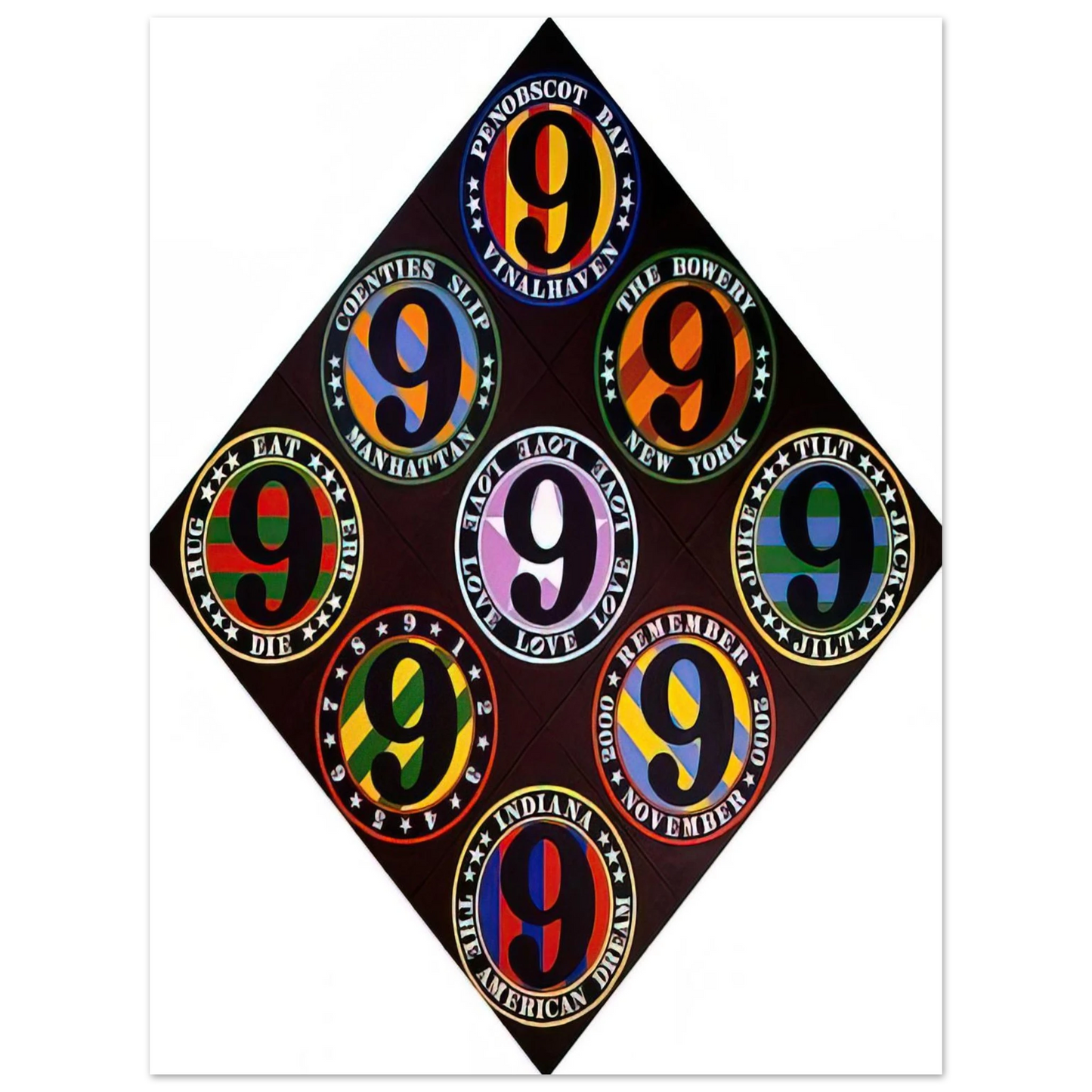 Robert Indiana - The Ninth American Dream  75x100 cm / 30x40inches Fine Art Poster