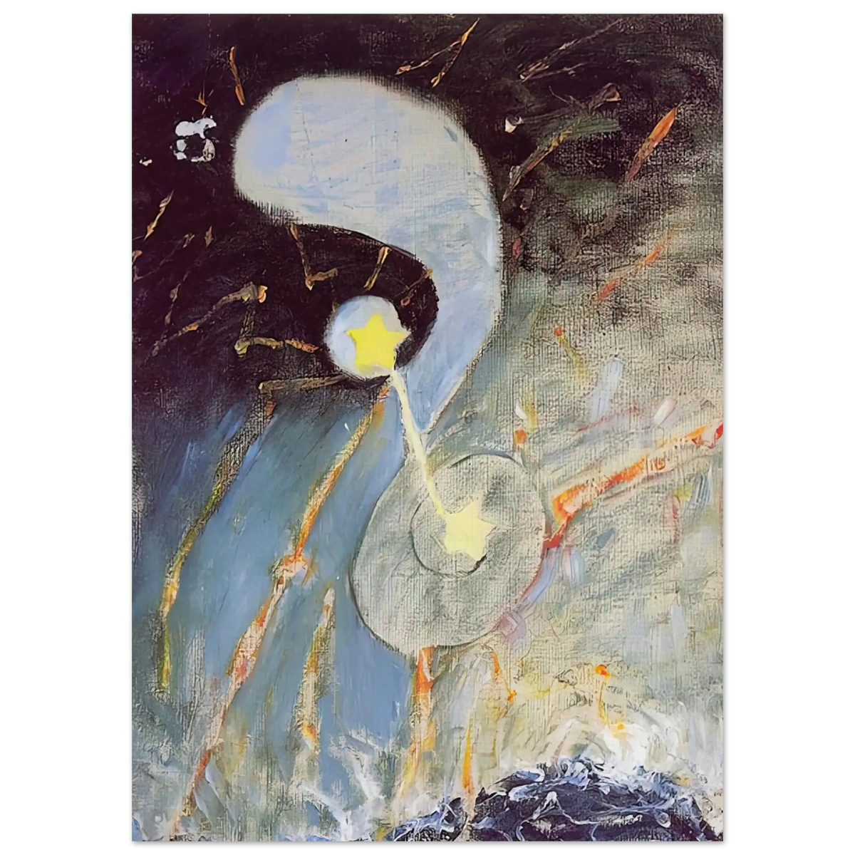 Hilma af Klint - CHAOS NR 2 1906 Wall art - 15x20 cm / 6x8 Inches - Premium Wooden Framed Poster With Fine Art Paper - Black frame