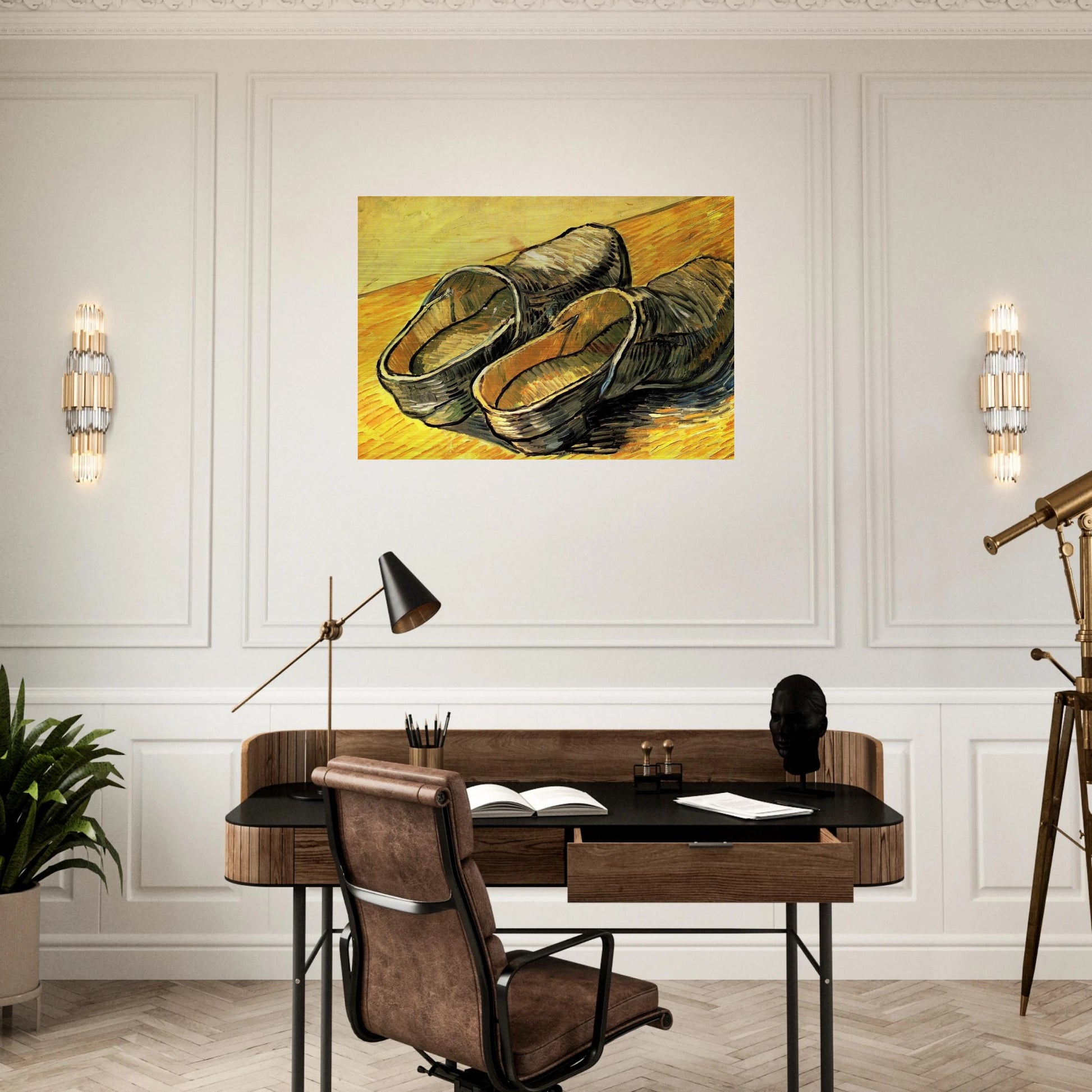 A Pair of Leather Clogs - Vincent van Gogh Brushed Aluminum Print - 70x100 cm / 28x40 inches | Vincent van Gogh Aluminum Print | Vincent van Gogh Prints