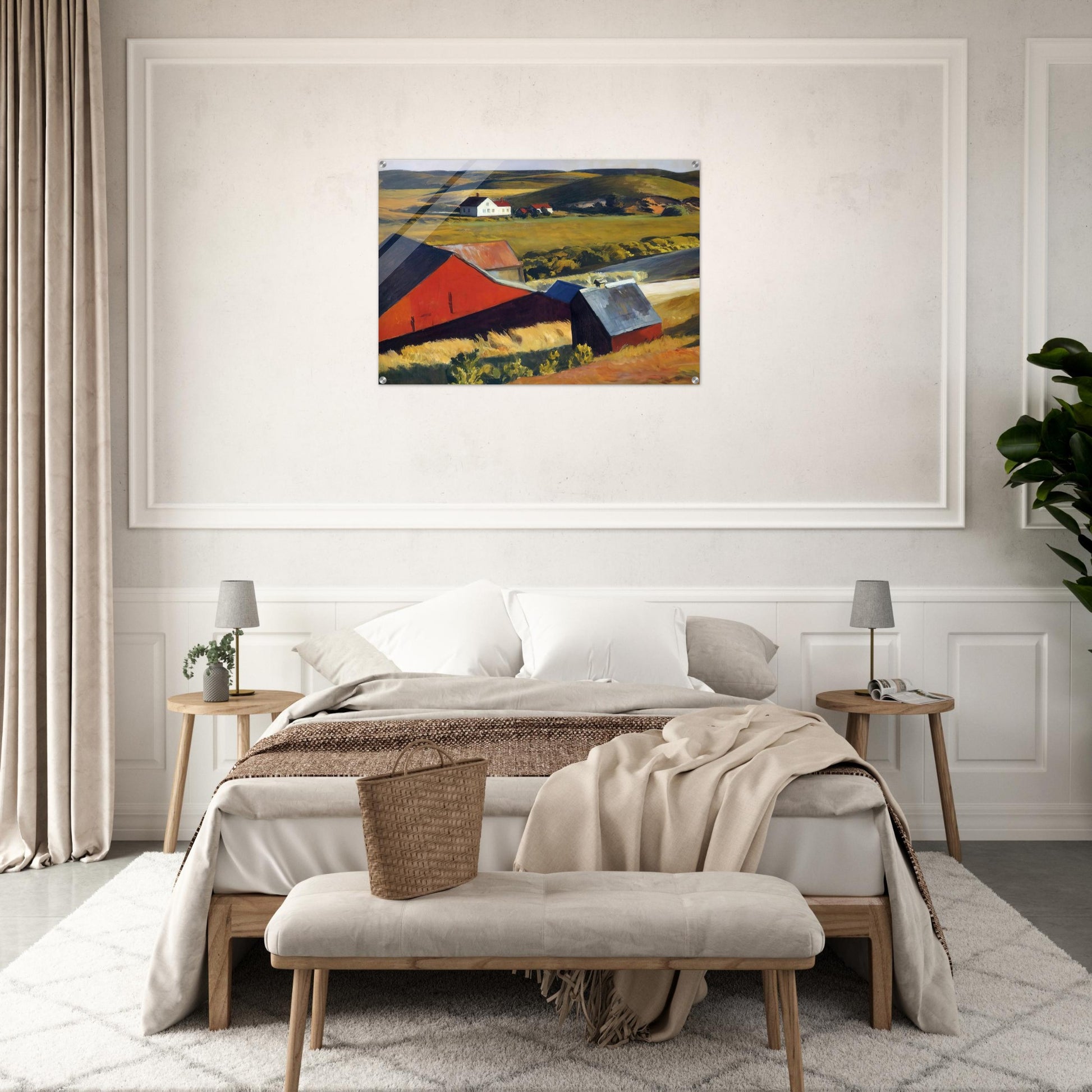 Cobbs Barns and Distant Houses - Edward Hopper Acrylic Print - 70x100 cm / 28x40″ inches