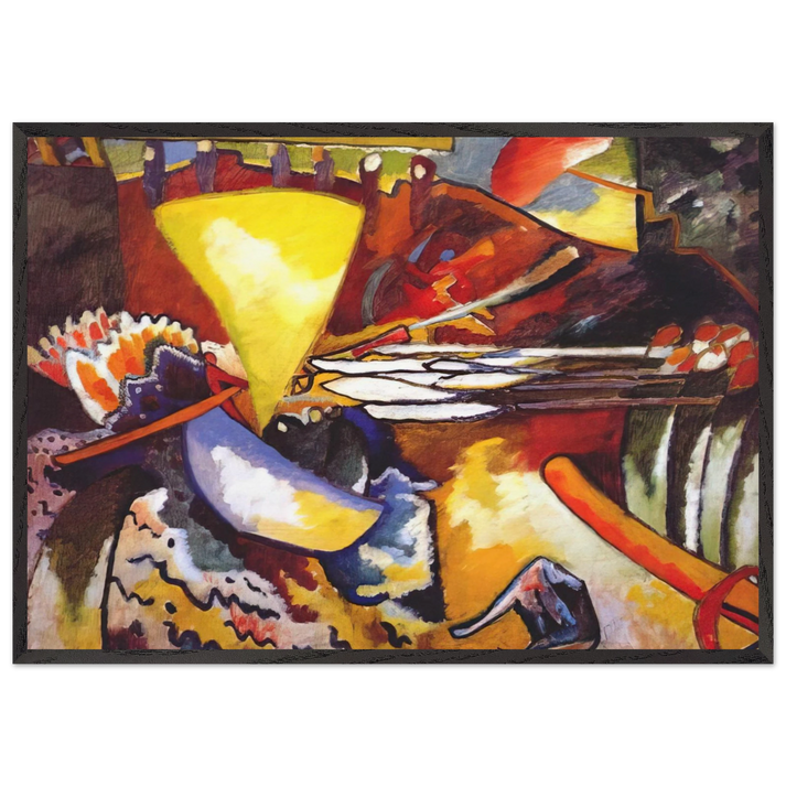 IMPROVISATION 11 1910 - Wassily Kandinsky 70x100 cm / 28x40 inches Framed Art Print – Black Wooden Frame