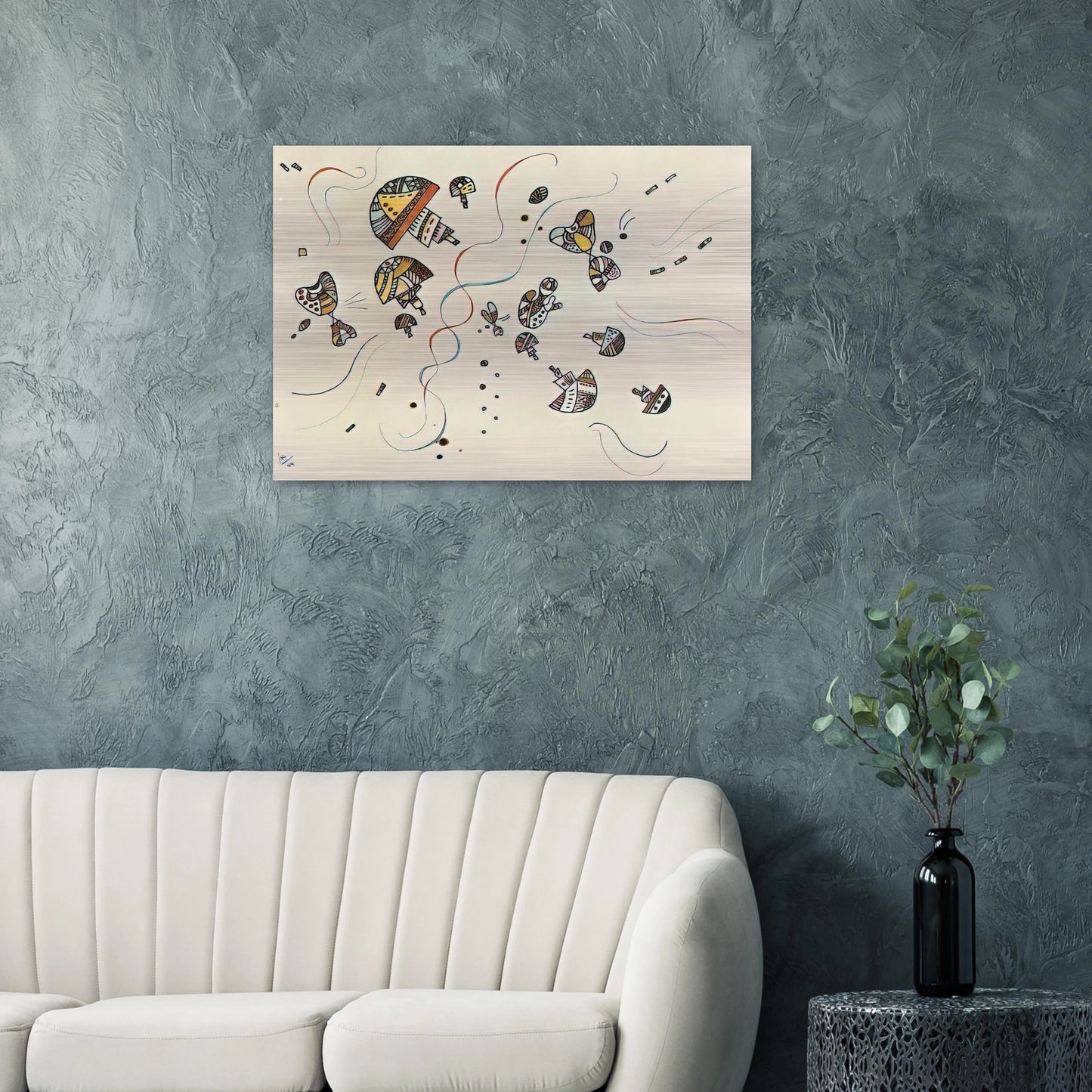 LAST WATERCOLOUR 1944 - Wassily Kandinsky Brushed Aluminum Print - 70x100 cm / 28x40 inches | Wassily Kandinsky Aluminum Print | Wassily Kandinsky Prints