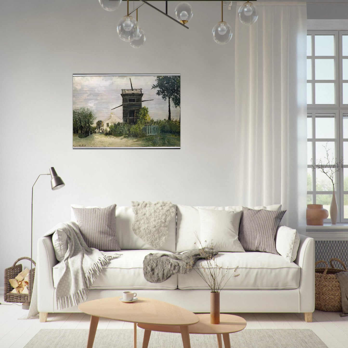 THE WINDMILL AT SANNOIS 1912 - Maurice Utrillo Brushed Aluminum Print - 70x100 cm / 28x40 inches | Maurice Utrillo Aluminum Print | Maurice Utrillo Prints