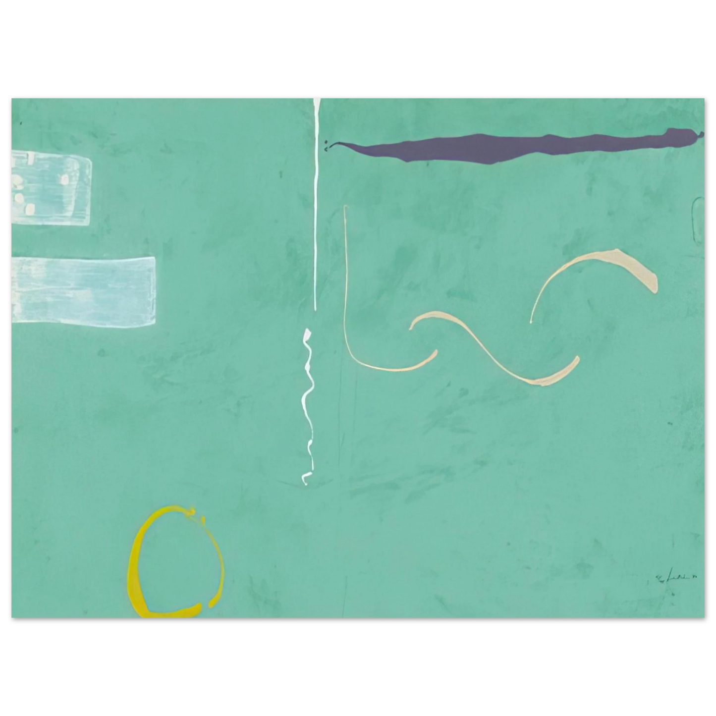 Helen Frankenthaler - Tahiti - 1989 Wall art - 30x45 cm / 12x18 inches - Premium Wooden Framed Poster With Fine Art Paper-canvas - White frame