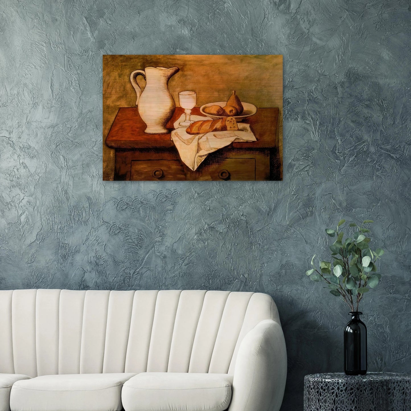Still life with jug and bread - 1921 - Pablo Picasso Brushed Aluminum Print - 70x100 cm / 28x40 inches | Pablo Picasso Aluminum Print | Pablo Picasso Prints