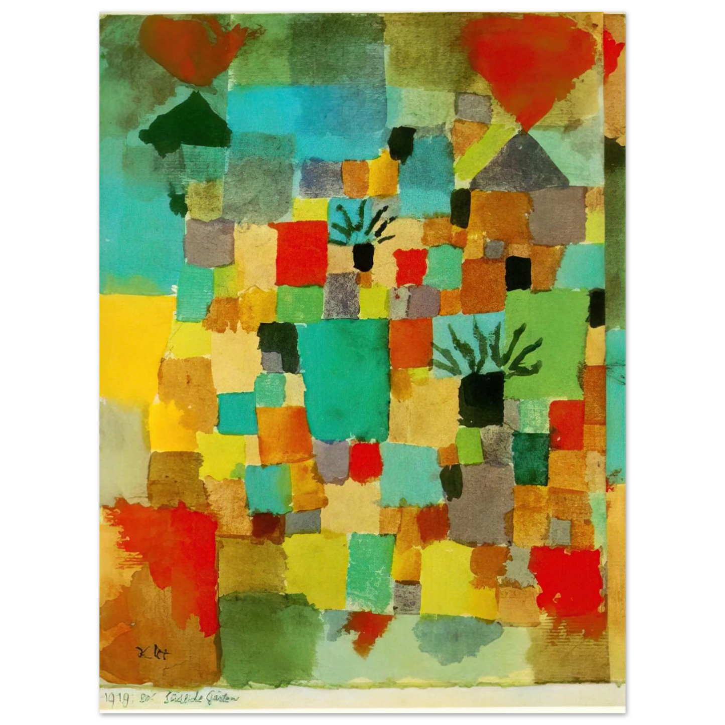 Paul Klee - SOUTHERN TUNISIAN GARDENS 1919  75x100 cm / 30x40inches Fine Art Poster