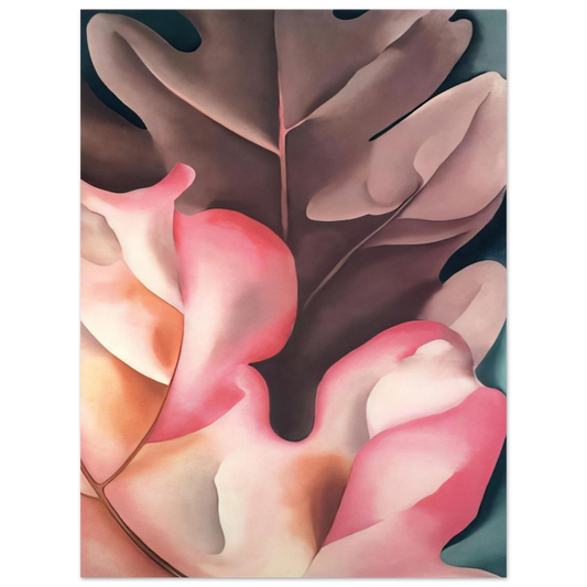Georgia O'Keeffe - Oak Leaves Pink and Grey Fine Art Poster