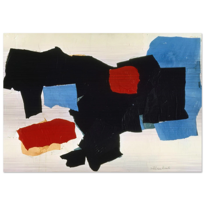 BLUE RED BLACK AND WHITE 1961 - Esteban Vicente Brushed Aluminum Print - 70x100 cm / 28x40 inches | Esteban Vicente Aluminum Print | Esteban Vicente Prints
