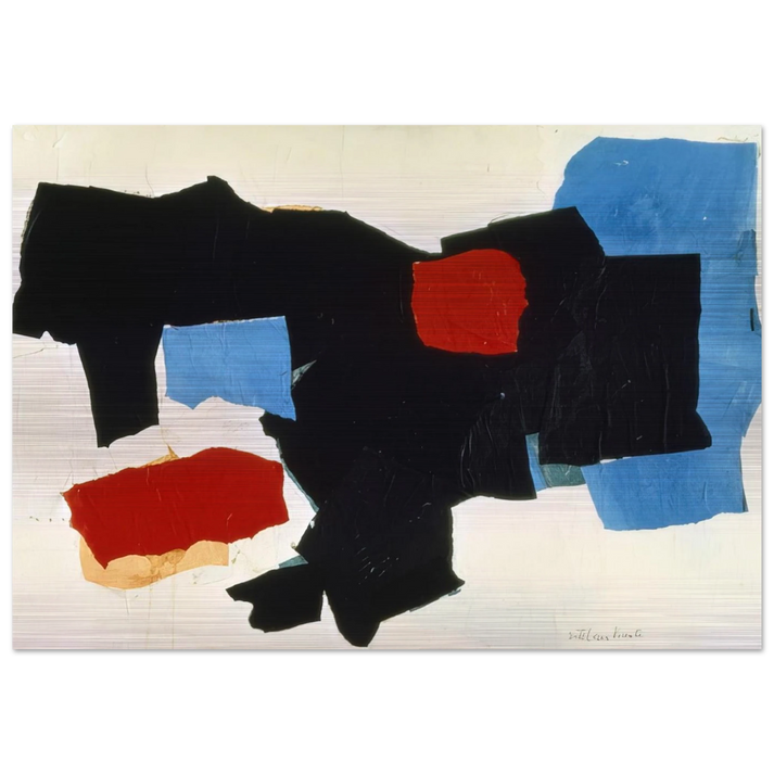 BLUE RED BLACK AND WHITE 1961 - Esteban Vicente Brushed Aluminum Print - 70x100 cm / 28x40 inches | Esteban Vicente Aluminum Print | Esteban Vicente Prints