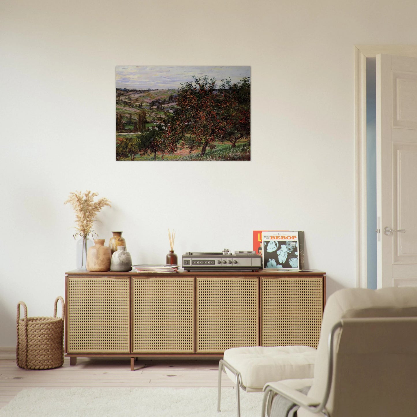 Apple Trees near Vetheuil - claude monet Brushed Aluminum Print - 70x100 cm / 28x40 inches | claude monet Aluminum Print | claude monet Prints