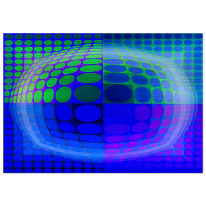 Pal-Ket - 1974 - Victor Vasarely Brushed Aluminum Print - 70x100 cm / 28x40 inches | Victor Vasarely Aluminum Print | Victor Vasarely Prints