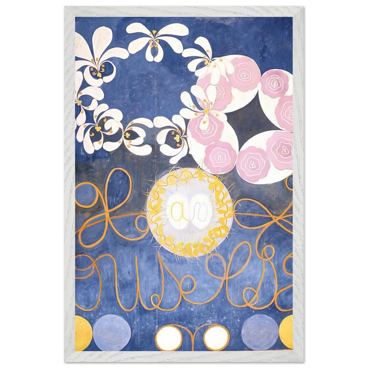 Hilma af Klint - THE TEN LARGEST 1907 Wall art - 70x100 cm / 28x40 inches - Premium Wooden Framed Poster With Fine Art Paper - White frame