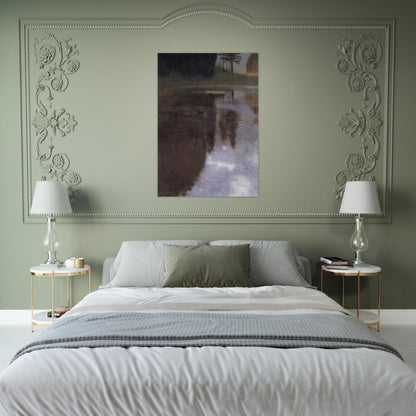 QUIET POND IN THE PARK OF APPEAL - Gustav Klimt Brushed Aluminum Print - 70x100 cm / 28x40 inches | Gustav Klimt Aluminum Print | Gustav Klimt Prints