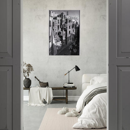 DILAPIDATED HOUSES IN ATRANI 1931 - MC Escher Brushed Aluminum Print - 70x100 cm / 28x40 inches | MC Escher Aluminum Print | MC Escher Prints