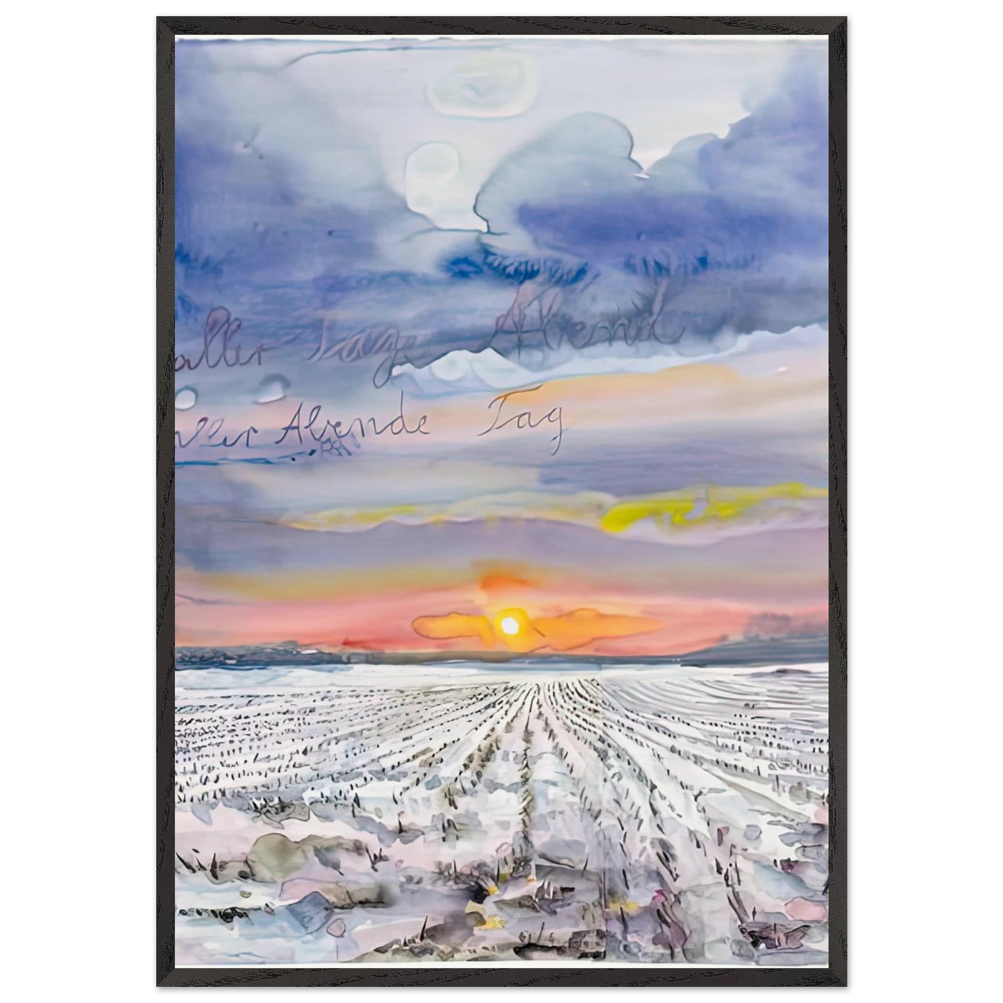 THE EVENING OF ALL DAYS THE DAY OF ALL EVENINGS 2014 0 - Anselm Kiefer 70x100 cm / 28x40 inches Framed Art Print – Black Wooden Frame