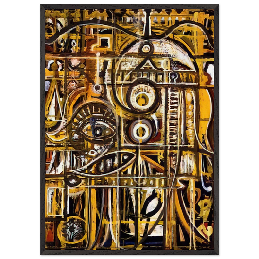 Abstract Eye - Richard Pousette-Dart 70x100 cm / 28x40 inches Framed Art Print – Black Wooden Frame