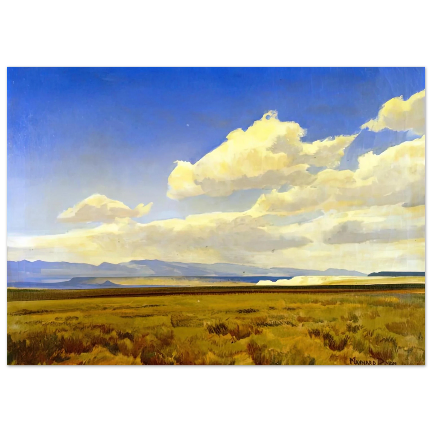 Maynard Dixon - WIND OF WYOMING 1936 Wall art - 30x40 cm / 12x16 inches - Premium Wooden Framed Poster With Fine Art Paper-canvas - Wood frame