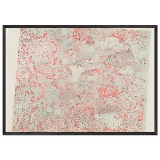 Anaglyphic View Moon Rocks Stereoscopic Image of Lunar Surface - 1973 - Nancy Graves 70x100 cm / 28x40 inches Framed Art Print – Black Wooden Frame