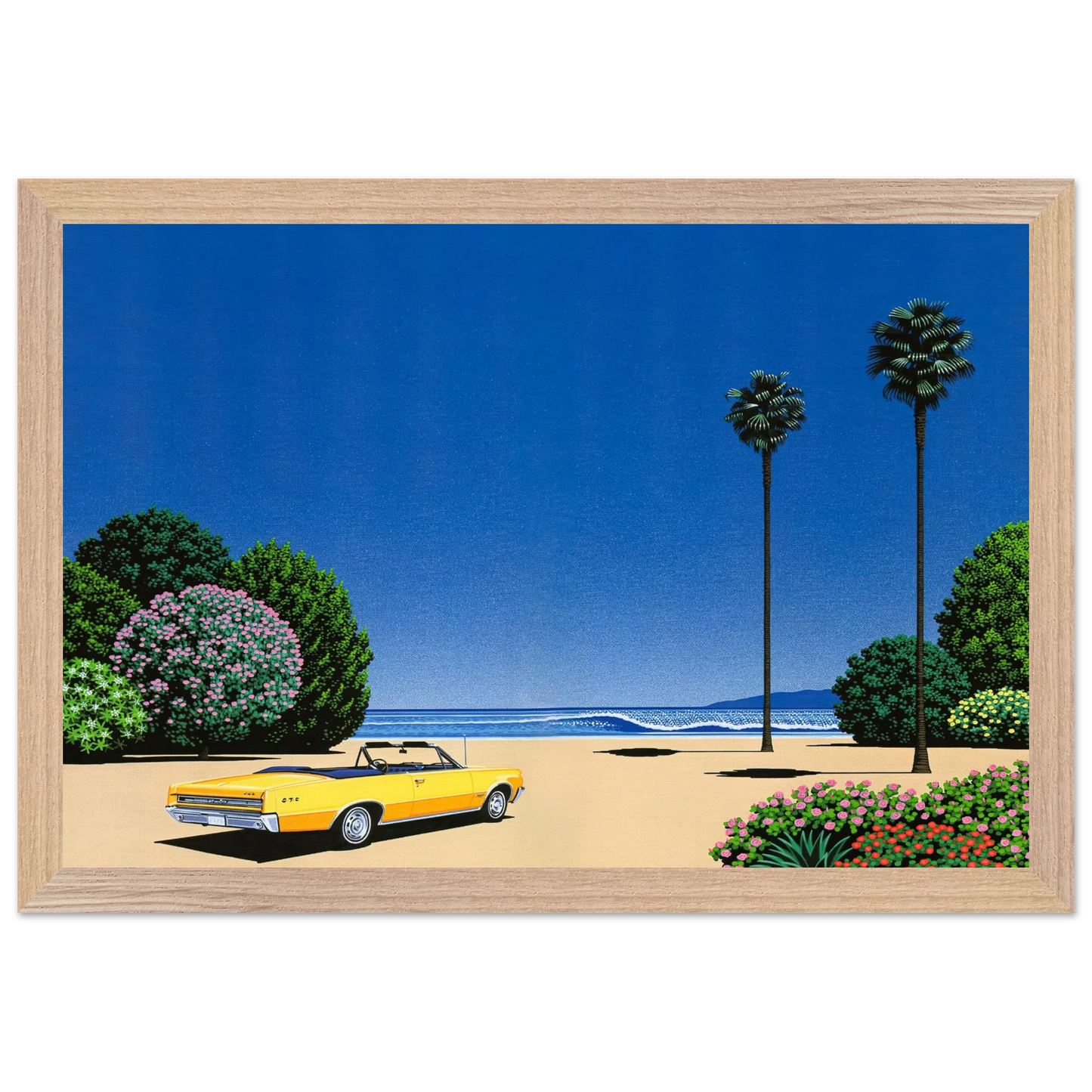 Hiroshi Nagai - Sweet Breeze Alt Coastline at LoverÃƒÂ¢Ã¢â€šÂ¬Ã¢â€žÂ¢s Point Wall Art - 30x40 cm / 12x16 inches - Premium Wooden Framed Poster With Fine Art Paper - White frame