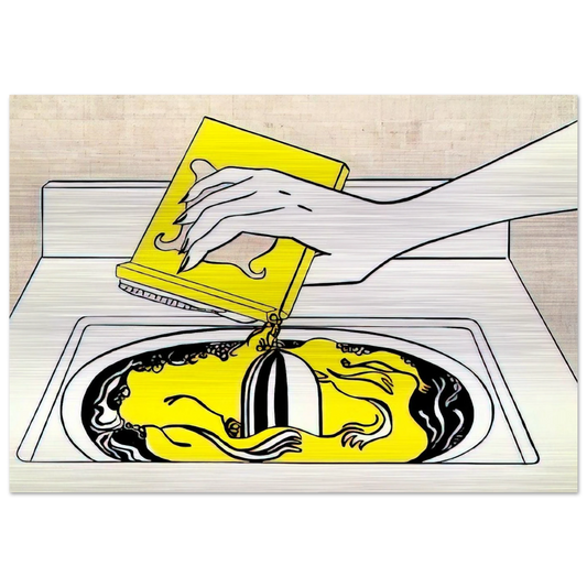 WASHING MACHINE 1961 - Roy Lichtenstein Brushed Aluminum Print - 70x100 cm / 28x40 inches | Roy Lichtenstein Aluminum Print | Roy Lichtenstein Prints