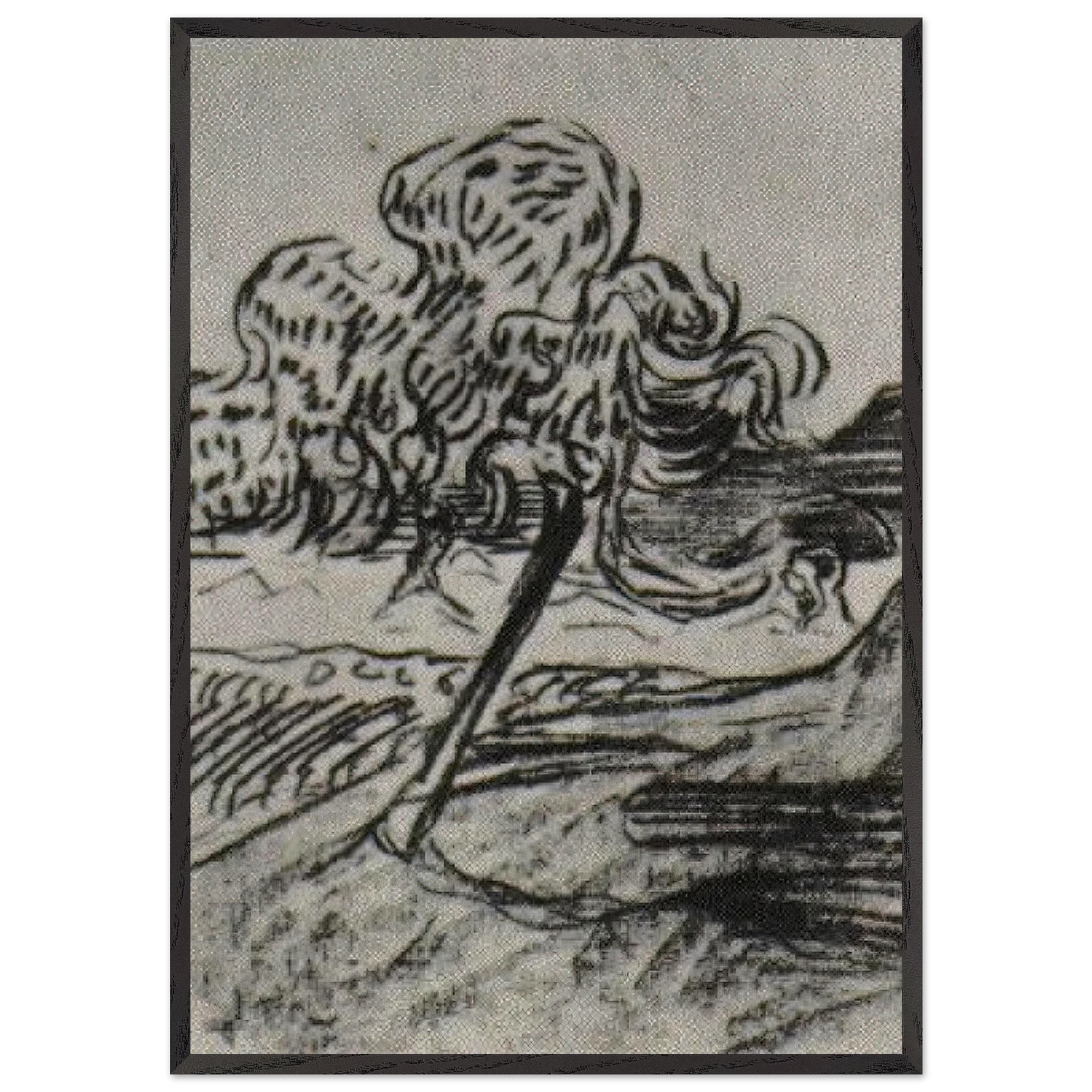 Study of a Fruit Tree - Vincent van Gogh 70x100 cm / 28x40 inches Framed Art Print – Black Wooden Frame
