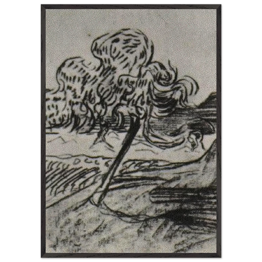 Study of a Fruit Tree - Vincent van Gogh 70x100 cm / 28x40 inches Framed Art Print – Black Wooden Frame