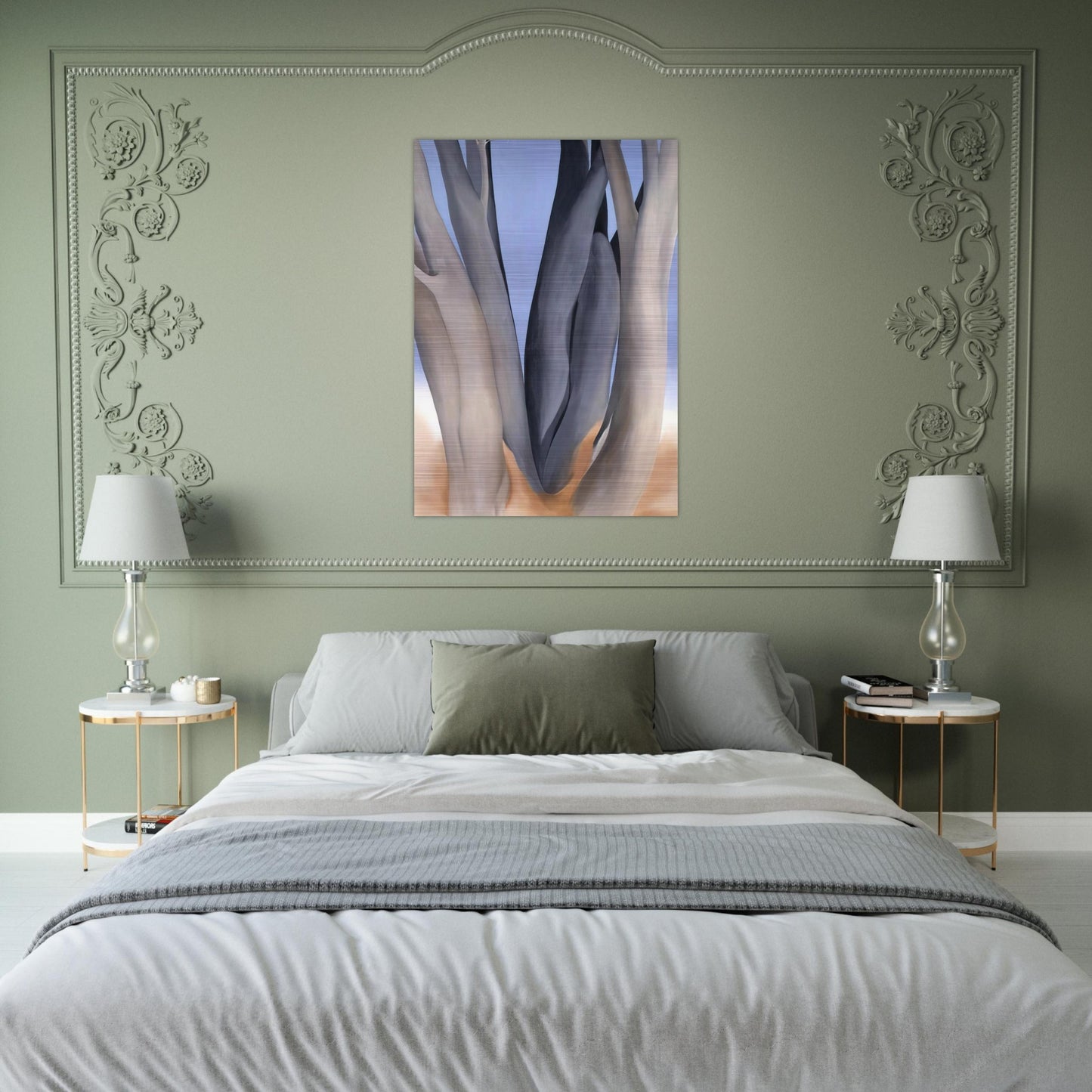Dark Tree Trunks - Georgia O'Keeffe Brushed Aluminum Print - 70x100 cm / 28x40 inches | Georgia O'Keeffe Aluminum Print | Georgia O'Keeffe Prints