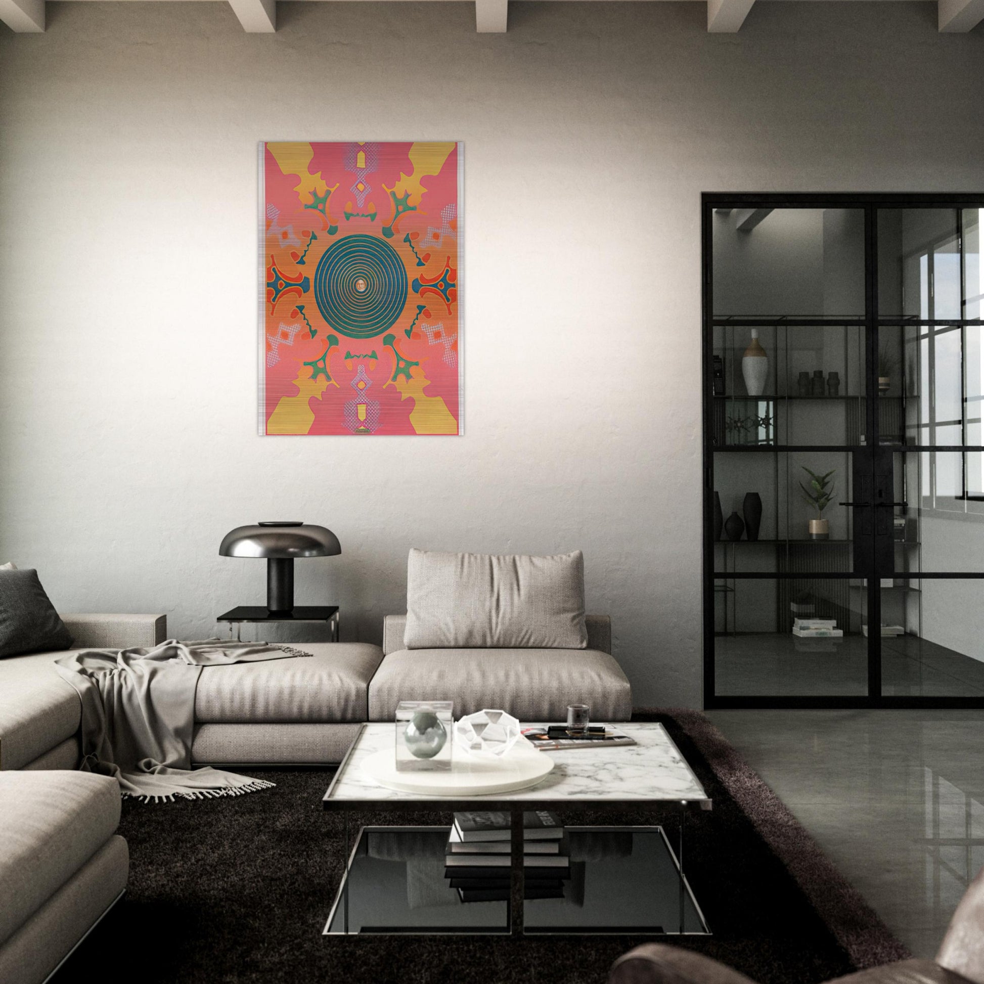 THE VISIONARIES AT THE EAST HAMPTON GALLERY 1967 - Peter Max Brushed Aluminum Print - 70x100 cm / 28x40 inches | Peter Max Aluminum Print | Peter Max Prints