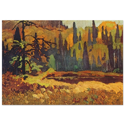Moose Pond - 1918 - Frank Johnston Brushed Aluminum Print - 70x100 cm / 28x40 inches | Frank Johnston Aluminum Print | Frank Johnston Prints