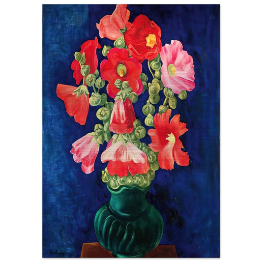 HOLLYHOCKS 1939 - Moise Kisling Brushed Aluminum Print - 70x100 cm / 28x40 inches | Moise Kisling Aluminum Print | Moise Kisling Prints