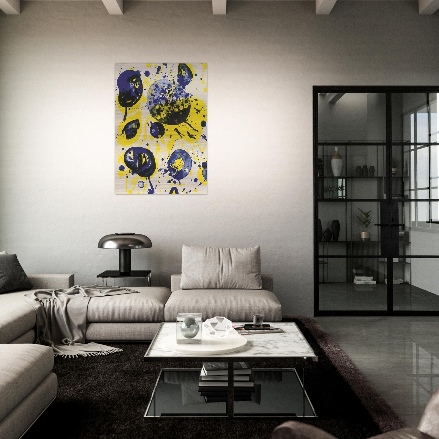 Untitled  from Pasadena Box   Lembark L61  - Sam Francis Brushed Aluminum Print - 70x100 cm / 28x40 inches | Sam Francis Aluminum Print | Sam Francis Prints