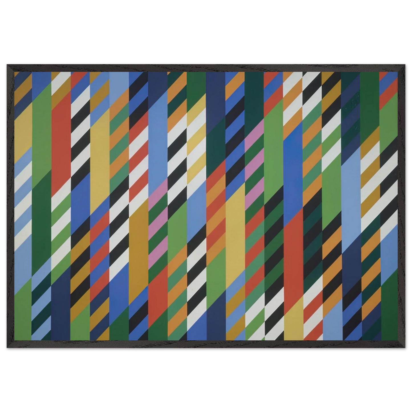 CONVERSATION 1992 - Bridget Riley 70x100 cm / 28x40 inches Framed Art Print – Black Wooden Frame