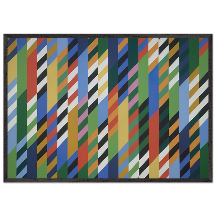 CONVERSATION 1992 - Bridget Riley 70x100 cm / 28x40 inches Framed Art Print – Black Wooden Frame