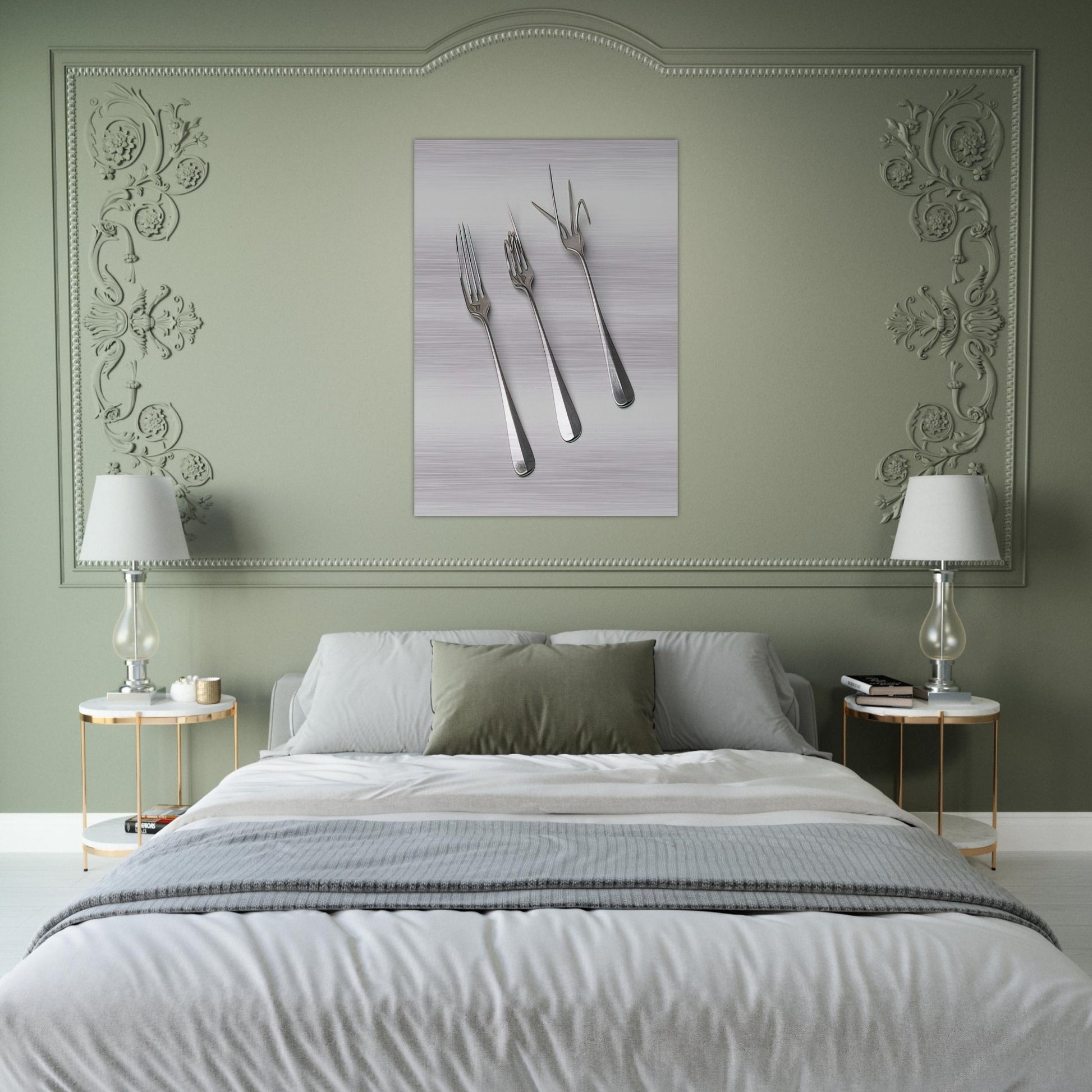 Fork Design - 1958 - Bruno Munari Brushed Aluminum Print - 70x100 cm / 28x40 inches | Bruno Munari Aluminum Print | Bruno Munari Prints