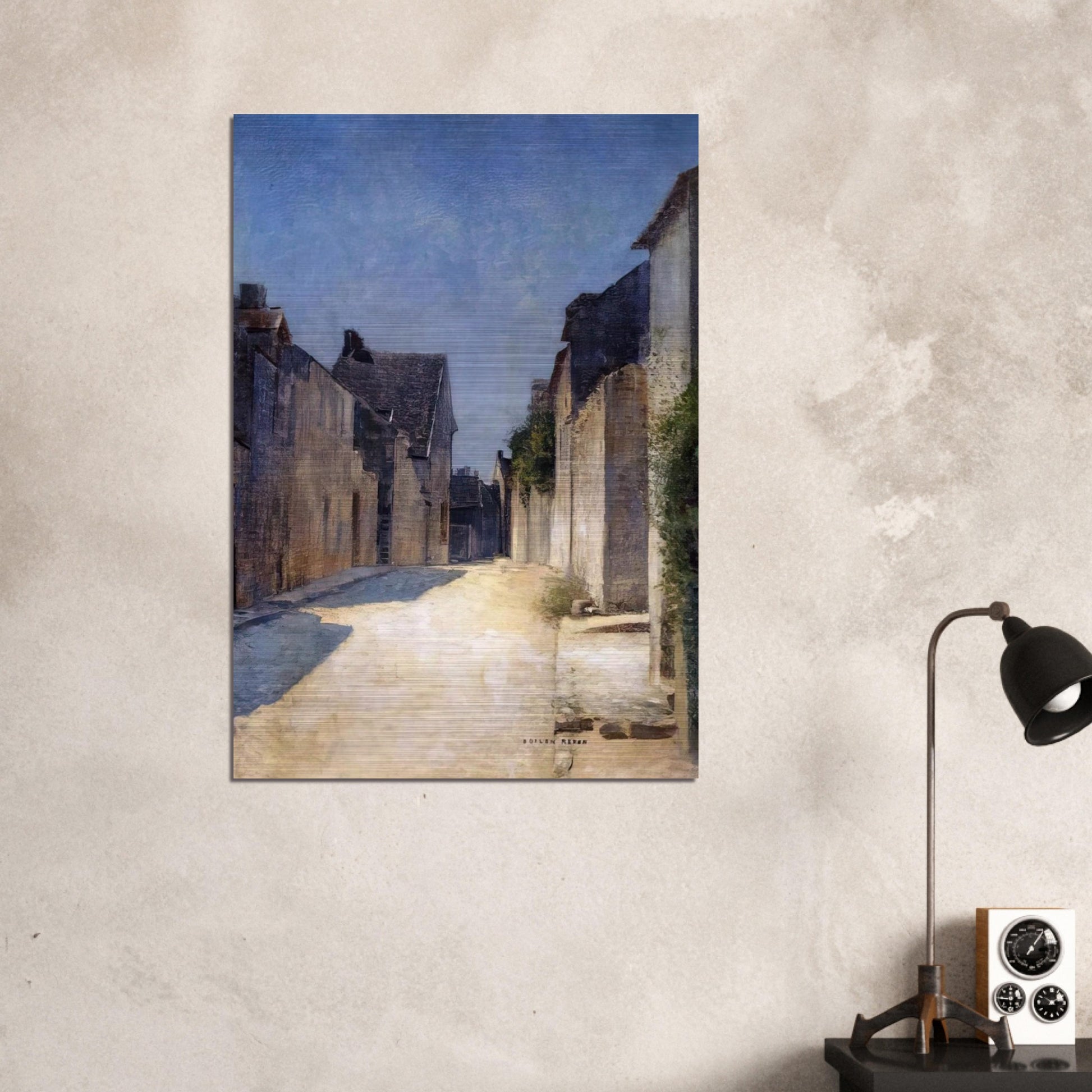 STREET IN SAMOIS 1888 - Odilon Redon Brushed Aluminum Print - 70x100 cm / 28x40 inches | Odilon Redon Aluminum Print | Odilon Redon Prints