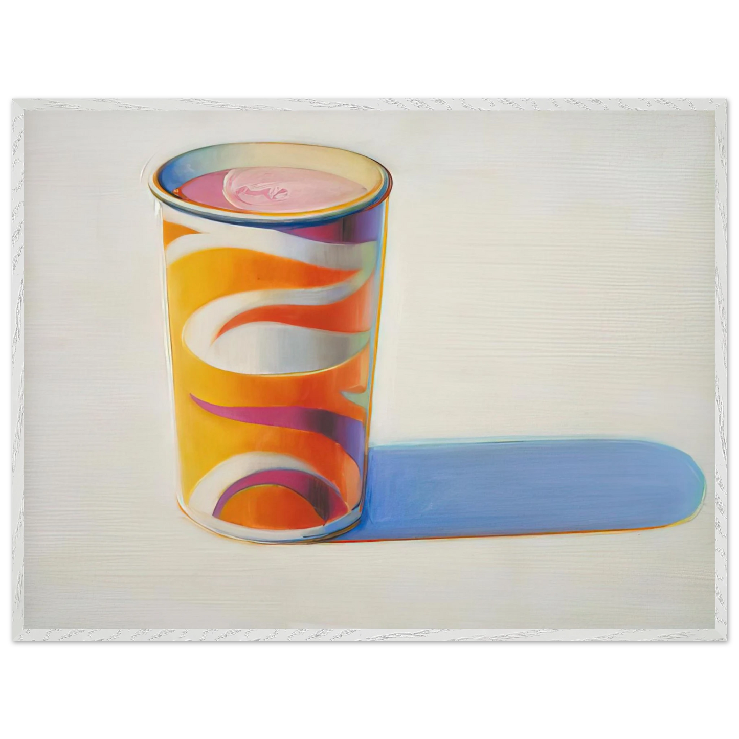 Wayne Thiebaud - Drink Cup - 1972 Wall Art - 30x40 cm / 12x16 inches - Premium Wooden Framed Poster With Fine Art Paper - White frame