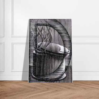 INITIAL D - MC Escher Brushed Aluminum Print - 70x100 cm / 28x40 inches | MC Escher Aluminum Print | MC Escher Prints
