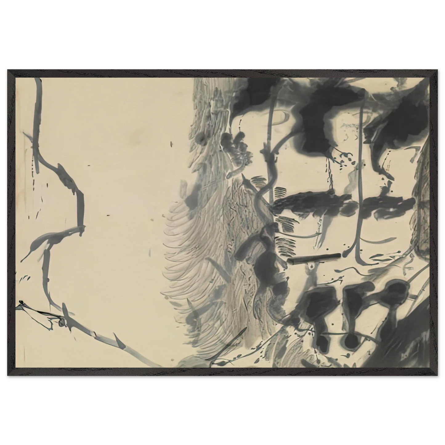 New York Bamboo 1957- - Helen Frankenthaler 70x100 cm / 28x40 inches Framed Art Print – Black Wooden Frame
