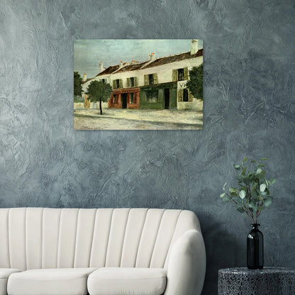 BISTROS IN A SUBURB - Maurice Utrillo Brushed Aluminum Print - 70x100 cm / 28x40 inches | Maurice Utrillo Aluminum Print | Maurice Utrillo Prints