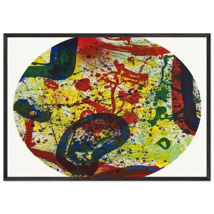 untitled  sfe363  - Sam Francis 70x100 cm / 28x40 inches Framed Art Print – Black Wooden Frame