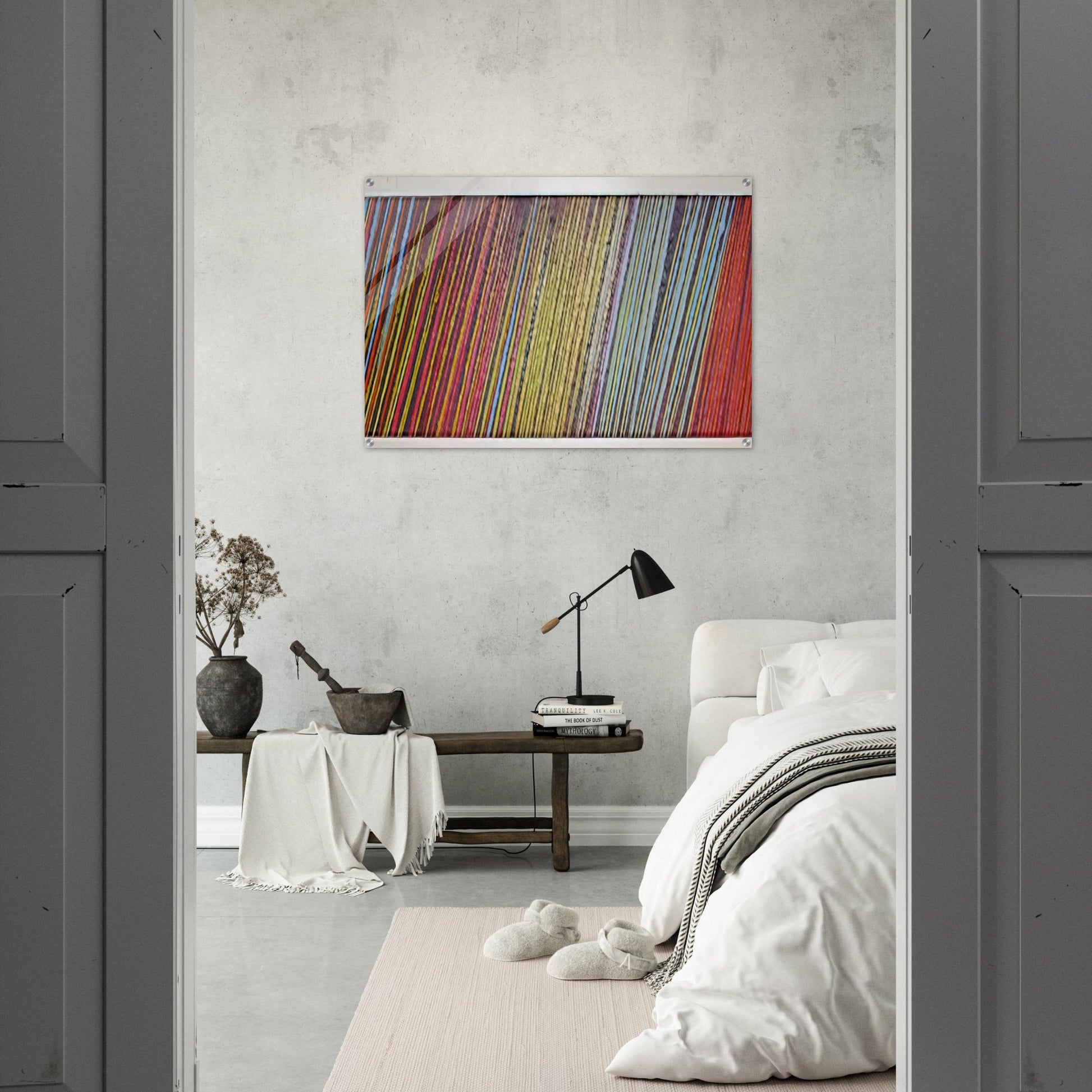 Red Line Painting - 1968 - Ronnie Landfield Acrylic Print - 70x100 cm / 28x40″ inches