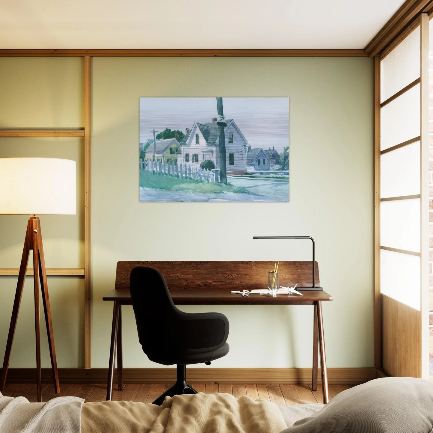 White House with Dormer Window - Edward Hopper Brushed Aluminum Print - 70x100 cm / 28x40 inches | Edward Hopper Aluminum Print | Edward Hopper Prints