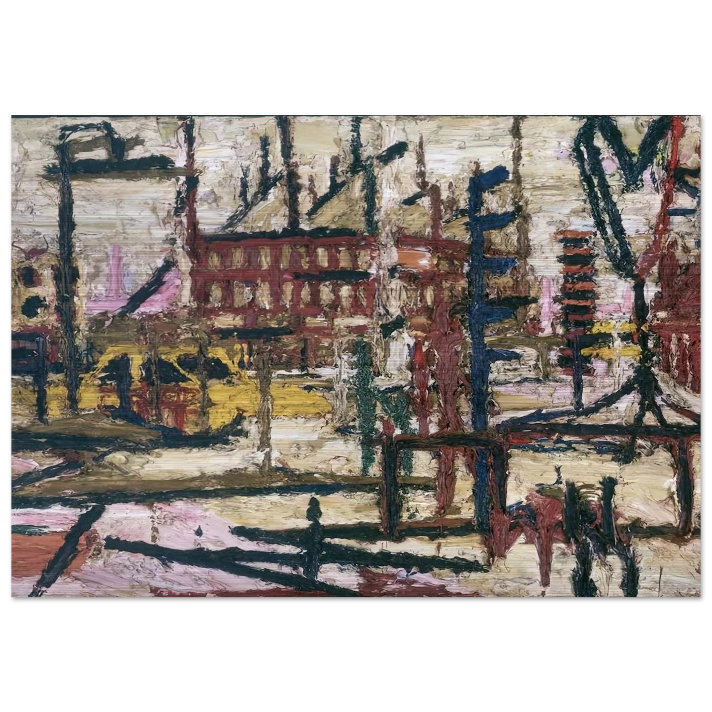 MORNINGTON CRESCENT - Frank Auerbach Brushed Aluminum Print - 70x100 cm / 28x40 inches | Frank Auerbach Aluminum Print | Frank Auerbach Prints