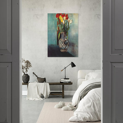 ME MYSELF STENDHAL VASE OF TULIPS 1914 - Henri Matisse Brushed Aluminum Print - 70x100 cm / 28x40 inches | Henri Matisse Aluminum Print | Henri Matisse Prints