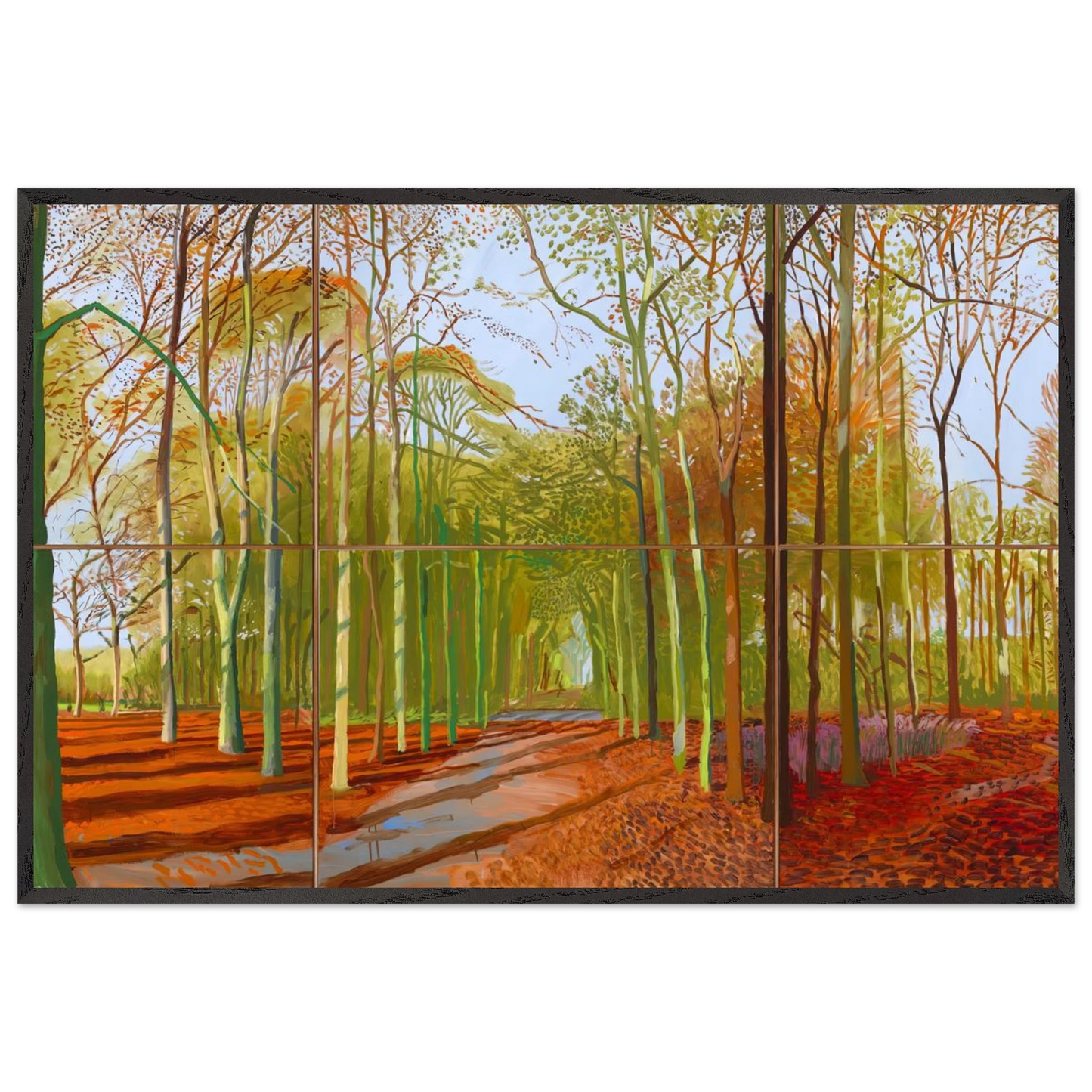 David Hockney - Woldgate Woods, 21, 23 & 29 November 2006 - A1 (59.4 x 84.1  cm) - Premium Wooden Framed Poster With Fine Art Paper-canvas - Black frame