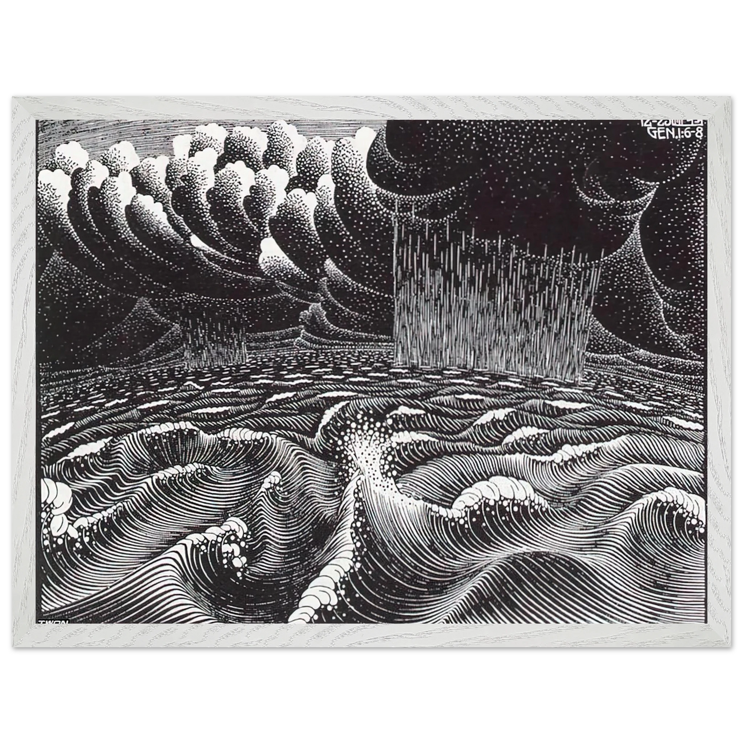 MC Escher - THE 2ND DAY OF THE CREATION Wall Art - 60x80 cm / 24x32 inches - Fine Art Poster-canvas - -