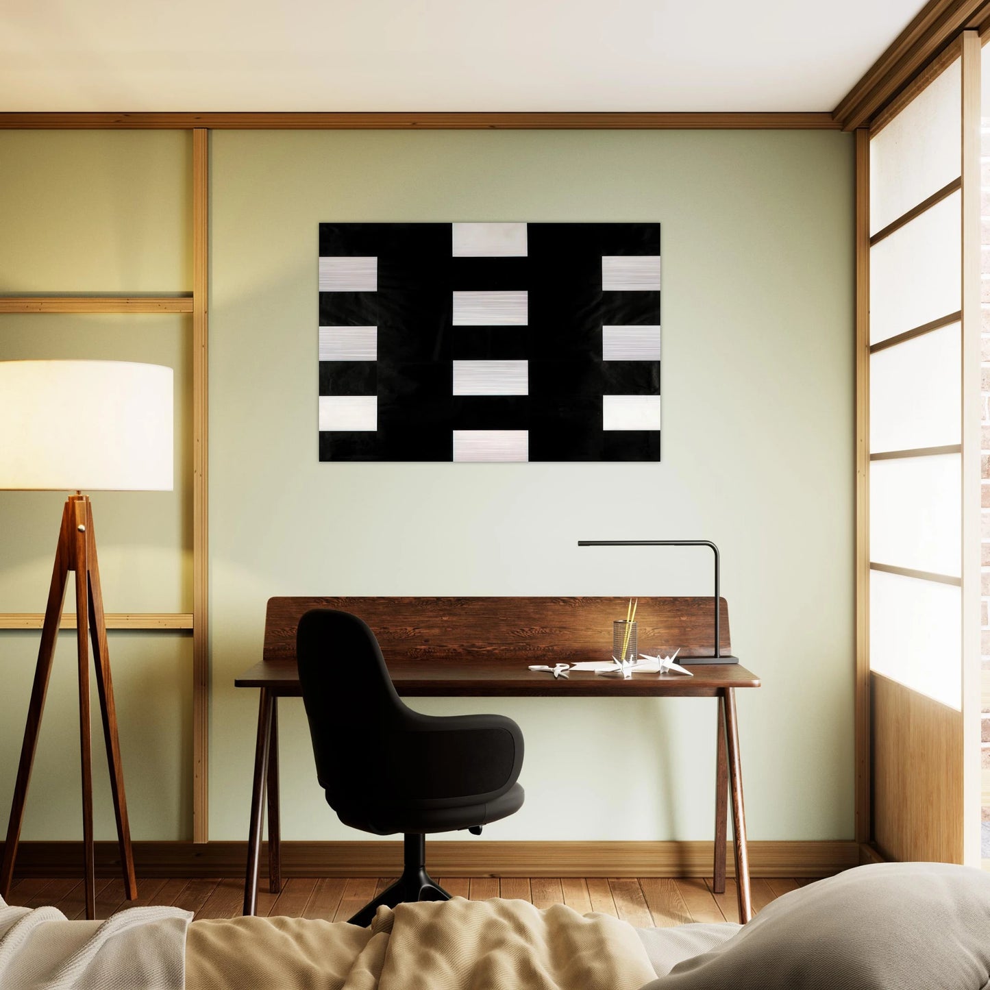 White and Black - Ellsworth Kelly Brushed Aluminum Print - 70x100 cm / 28x40 inches | Ellsworth Kelly Aluminum Print | Ellsworth Kelly Prints