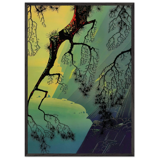 Fog Mist - Eyvind Earle 70x100 cm / 28x40 inches Framed Art Print – Black Wooden Frame
